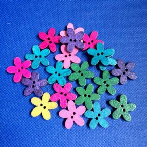 美術材料類彩色花形紐扣