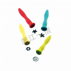 美術(shù)工具類四款橡膠手柄花型印章